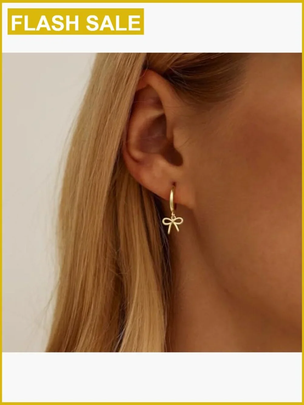 Gold Bow Earrings for Girls Women - Cute Pearl CZ Huggie Hoop Stud